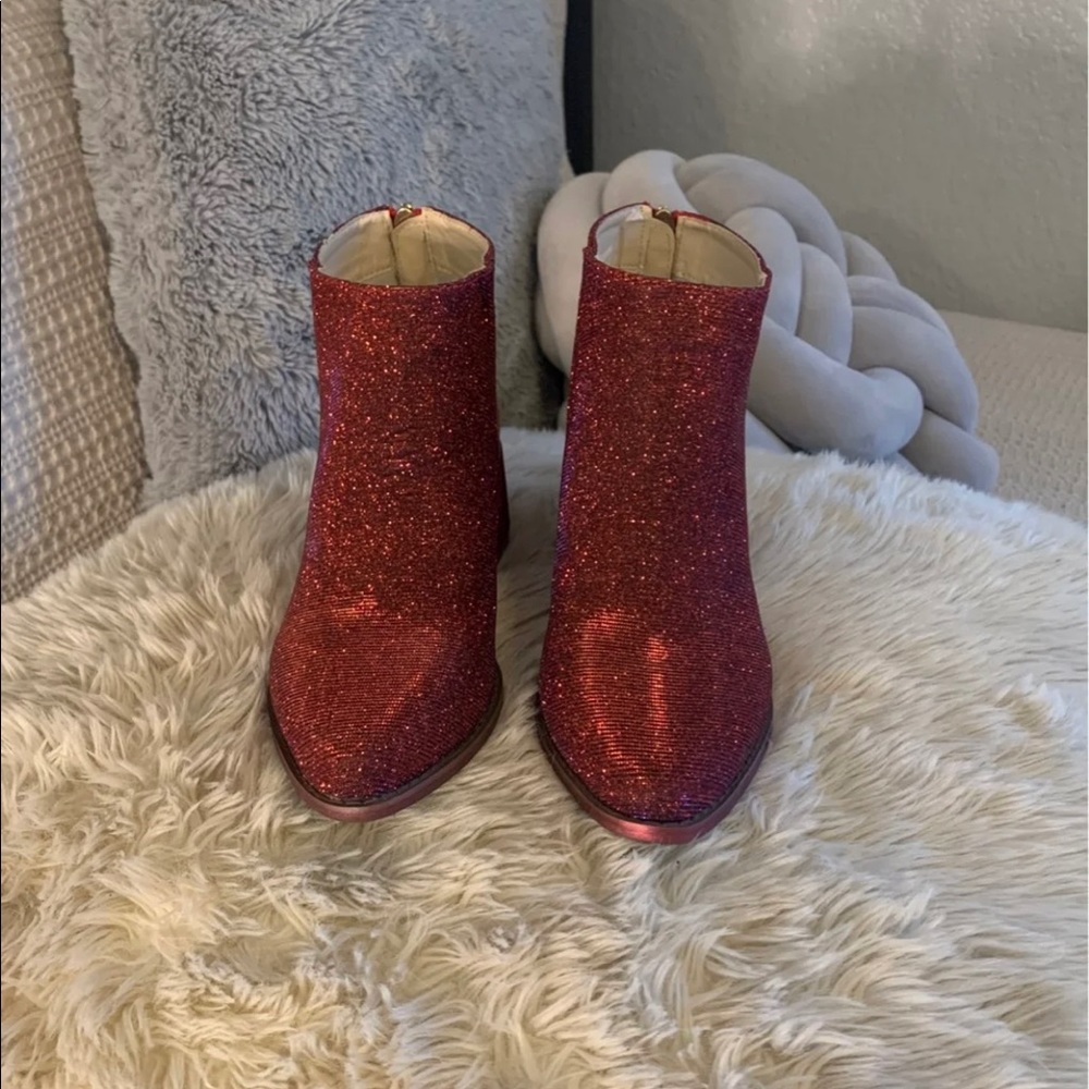Red Glitter Booties size 6